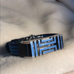 Tory Burch Sport Fitbit Striped Grosgrain Bracelet